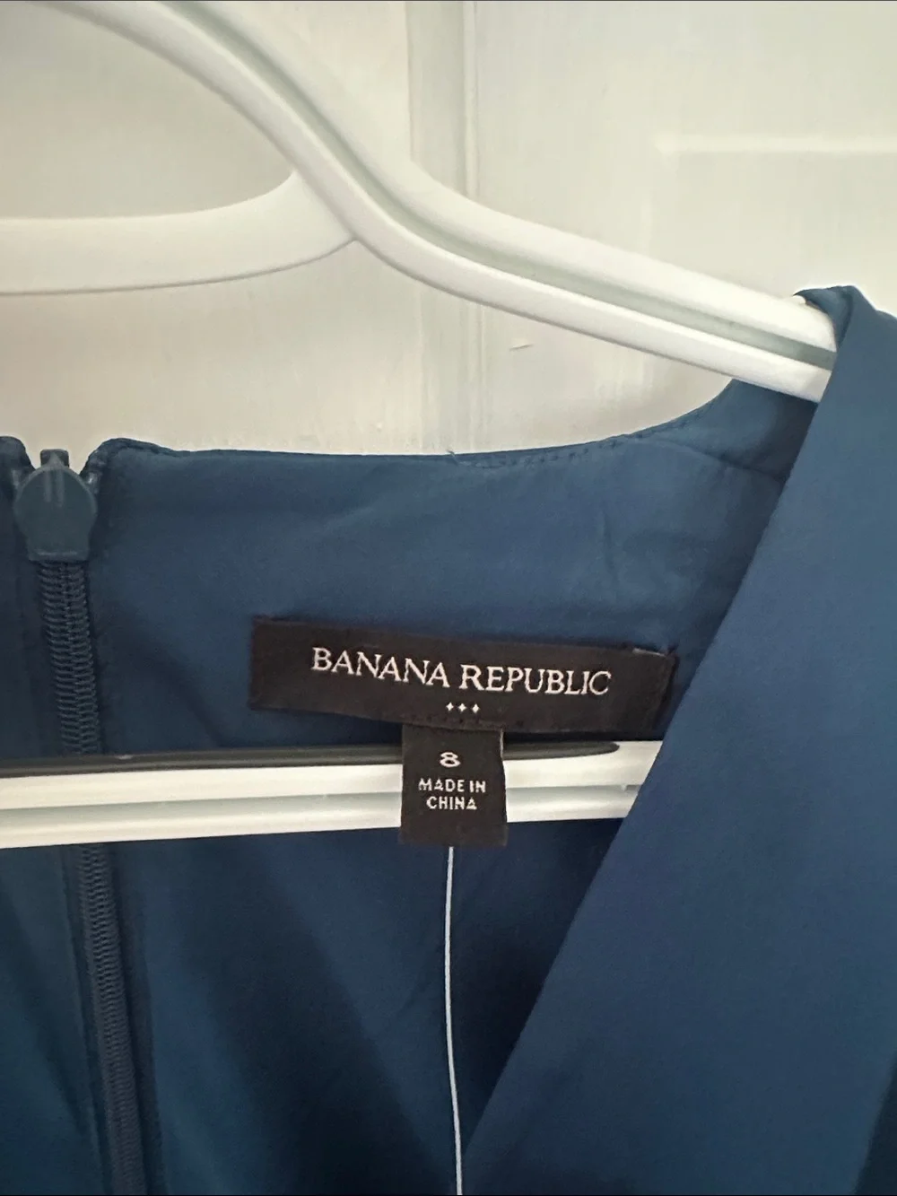 Banana Republic Deep Teal V-Neck Long Sleeve Midi Dress